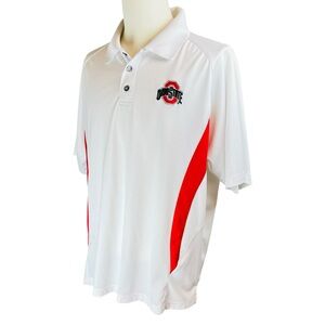 PRO PLAYER Ohio State Buckeyes Golf Polo Shirt Size XL White Football OSU Champs
